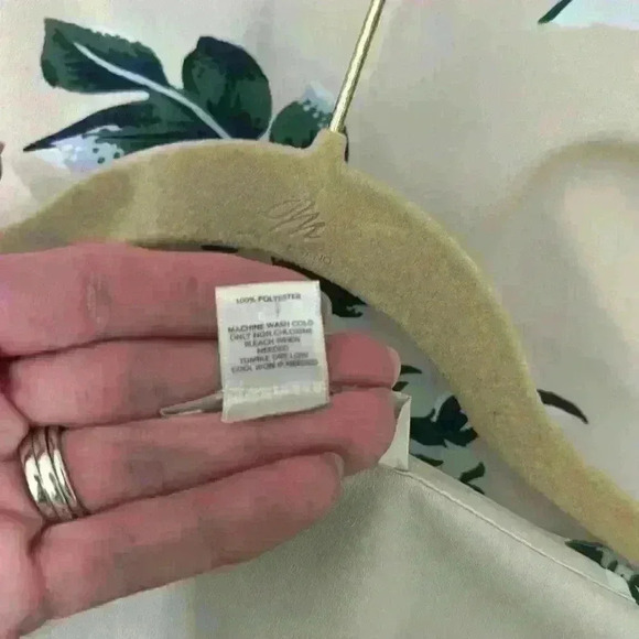 NWOT Loft Small Polyester Blouse Cream Green Blue Item# AV - Picture 3 of 4